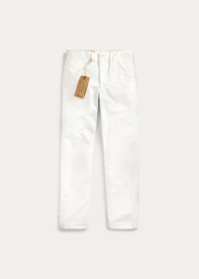 Pantalones Chinos Ralph Lauren Hombre Blancos - Herringbone Twill - MUYPD2967